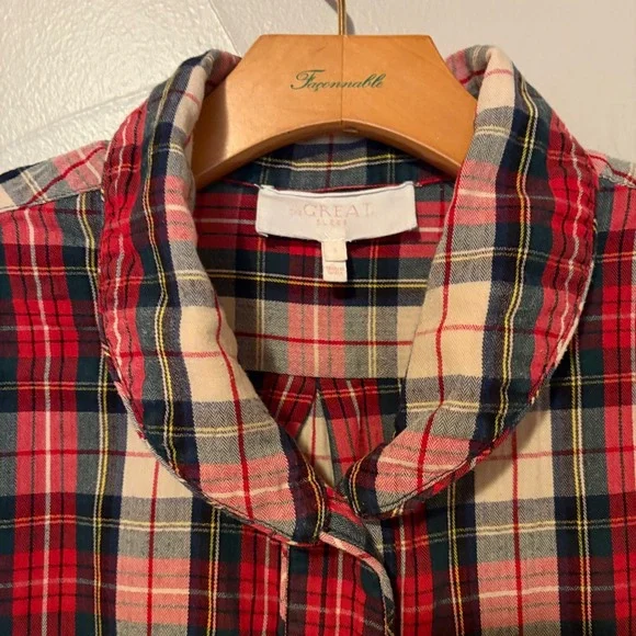 The Great Sleep Red Plaid Sleep Dress Nightgown Maxi Dress Long Sleeve SZ 2 M